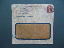 Semeuse Perforé AFA 84  Lettre   Compagnie Des Forges De Chatillon Commentry - Houillères D'Aubin - Covers & Documents