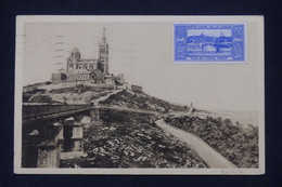 FRANCE - Vignette De Notre Dame De La Garde Sur Carte Postale De Marseille En 1938  - L 139614 - Cartas & Documentos