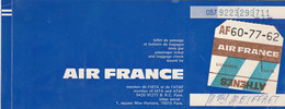 BILLET PASSAGE AIR FRANCE 1977 VOL NICE  ATHENES - Tickets