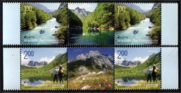 Bosnia Serbia 2012 Europa CEPT Visit Rafting Nature, Strip Of 2 Stamps And Label In The Row,  MNH - 2012