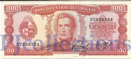 URUGUAY 100 PESOS 1967 PICK 47a XF - Uruguay