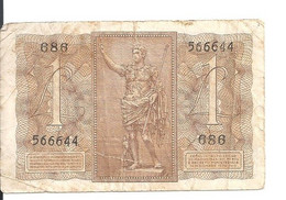 ITALIE 1 LIRA 1939 VG+ P 26 - Regno D'Italia – 1 Lira