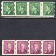 Canada 1949 Coils, Mint No Hinge/ Mounted(middle 2 Stamps), Sc# 295-296, SG - Roulettes