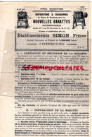 50- CHERBOURG - ETS. SIMON FRERES BEURRE LAITERIE- NOUVELLES BARATTES  1928 - Levensmiddelen