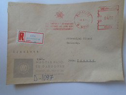 D193682  Hungary  Registered  Cover   -EMA Red Meter Freistempel  1973 GANZ Shipyards And Crane Works -Pásztó - Viñetas De Franqueo [ATM]