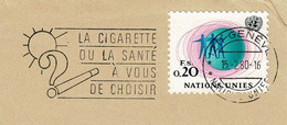 UNO Genève 1979, Flaggenstempel Cigarette, Zigaretten - Drogen
