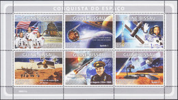 Guinée Bissau 2008 Espace Gagarine Armstrong Spoutnik 1 Satellite Planètes Mnh - Sonstige & Ohne Zuordnung