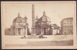 VIEILLE PHOTO CDV ( Carte De Visite ) ROMA - PIAZZA DEL POPOLO - Vers1880 - Oud (voor 1900)