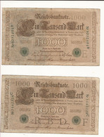 Allemagne - Lot 8 Billets 1000 Mark  . Année 1910. - 1.000 Mark