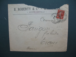 Semeuse  Perforé   BRC/SN 173 Sur Lettre B. Roberty & Cie  1914 - Cartas & Documentos