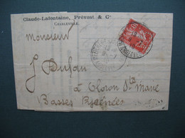 Semeuse Perforé  CA15  C. Lafontaine, H. Prévost - Martinet -  Claude Lafontaine, Prévost & Cie   1910 - Cartas & Documentos