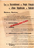 87-LIMOGES- ELECTIONS LEGISLATIVES 1936-LISTE RASSEMBLEMENT PEUPLE FRANCAIS UNION REPUBLICAINE RADICALE PASTEUR CHAUDIER - Historische Dokumente