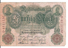 ALLEMAGNE 50 MARK 1910 VF P 41 - 50 Mark