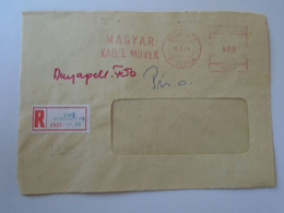 D193704   Hungary   Reg. Cover   -EMA Red Meter Freistempel  1978 Hungarian Cable Works   -Budapest - Vignette [ATM]