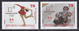 Macedonia 2018 Winter Olympic Games PyeongChang South Korea Figure Skating Sledding Sport, Set MNH - Invierno 2018 : Pieonchang