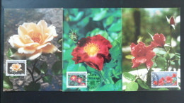 Carte Maximum Card (x3) Roses Luxembourg 1997 - Cartes Maximum