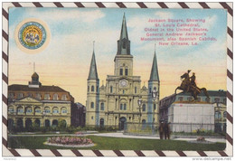 6AI971 JACKSON SQUARE SHOWING ST LOUIS CATHEDRAL NEW ORLEANS   2 SCANS - New Orleans