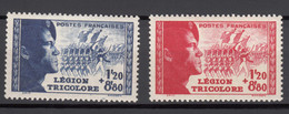 France 1942 Legion Tricolore Yvert#565-566 Mint Never Hinged (sans Charniere) - Unused Stamps