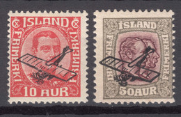 Iceland Island Ijsland 1928 First Airmail Mi#122-123 Mint Hinged - Ungebraucht