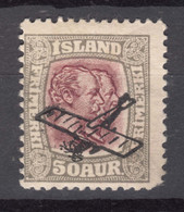 Iceland Island Ijsland 1928 First Airmail Mi#123 Mint Hinged - Unused Stamps