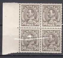 Denmark 1934 Mi#210 Mint Never Hinged Piece Of 4 - Neufs