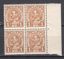 Denmark 1934 Mi#212 Mint Never Hinged Piece Of 4 - Unused Stamps