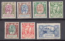 Liechtenstein 1924/1925 Winzer Und Schloss Mi#65-71 Mint Hinged - Neufs