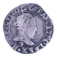 Henri III-Quart De Franc Au Col Plat 1587 Rennes - 1574-1589 Enrique III