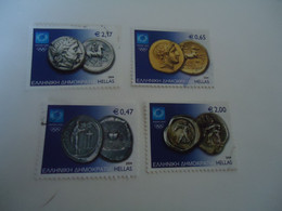 GREECE USED STAMPS  SET  2004 OLYMPIC GAMES  ATHENS   COINS ATHLETES - Sommer 2004: Athen - Paralympics