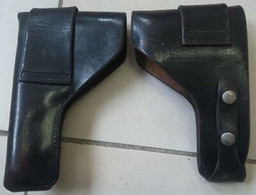 SWEDISH POLICE HUSQVARNA 1907 Or FN 1922 BROWNING LEATHER PISTOL HOLSTER ETUI - Armes Neutralisées