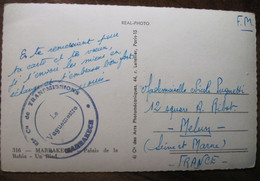 1950's Maroc Marrakech Riad FM 82e Compagnie Transmissions Cover Voyagée Cpsm Ak - Brieven En Documenten