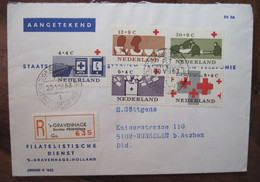 Nederland 1963 Croix Rouge Red Cross Hollande Pays Bas Gravenhage Cover Enveloppe Registered Recommandé Reco - Briefe U. Dokumente