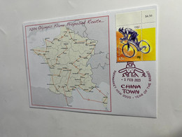 (2 Oø 50 A) 2024 Olympic Flame With Depart From Marseille (Proposed Itirenary Of Flame) (Cycling Stamp) 3-2-2023 - Summer 2024: Paris