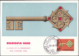 Luxembourg - Luxemburg CM 1968 Y&T N°725 - Michel N°MK772 - 6f EUROPA - Maximum Cards