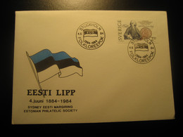 STOCKHOLM 1984 EUS Flag Flags Cancel Cover SWEDEN Estonia Estonie Estland - Covers