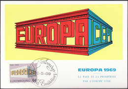 Luxembourg - Luxemburg CM 1969 Y&T N°739 - Michel N°MK789 - 6f EUROPA - Cartoline Maximum