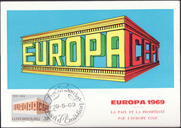 Luxembourg - Luxemburg CM 1969 Y&T N°738 - Michel N°MK788 - 3f EUROPA - Cartoline Maximum