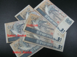 SINGAPORE $1  BANKNOTE (ND)  BIRD SERIES , USED CONDITION Number Random - Singapur