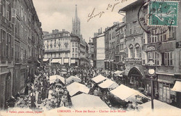 MARCHES - LIMOGES - Place Des Bancs - Clocher De St Michel - Carte Postale Ancienne - Mercati