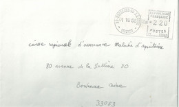 Vignette D'affranchissement De Guichet - Camp - Encre Noire - Bordeaux - 1969 Montgeron – Papier Blanc – Frama/Satas