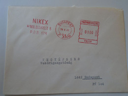 D193712   Hungary  Cover -  NIKEX  Budapest  1978 - 100 Filler - RED METER  FREISTEMPEL  EMA - Vignette [ATM]