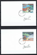 Greenland 1994. Christmas. Michel 254 - 255 On Card . Signed.. - Lettres & Documents