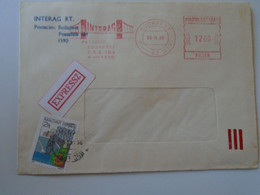 D193731  Hungary  Express  Cover   -EMA Red Meter Freistempel  1986  INTERAG  Budapest - Machine Labels [ATM]