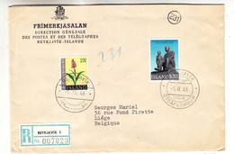 Islande - Lettre Recom De 1968 - Oblit Reykjavik - Fleurs- - Covers & Documents