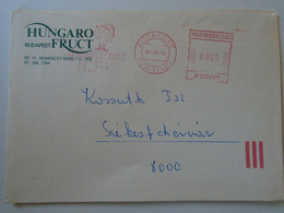 D193756 Hungary   Cover   -EMA Red Meter Freistempel  1989 Hungaro Fruct     Budapest - Vignette [ATM]