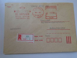 D193760  Hungary   Cover   -EMA Red Meter Freistempel  1986 RÁBA - Magyar Vagon és Gépgyár - GYŐR - Machine Labels [ATM]