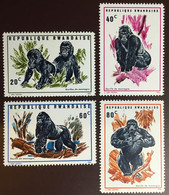 Rwanda 1970 Mountain Gorillas Animals To 80c MNH - Gorilla's