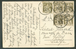 10c. CERES (x5) Obl. Sc CLAVIER Sur C.P. Du 29-II-1934 Vers Liège  - 20756 - 1932 Ceres Y Mercurio