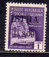 OCCUPAZIONE JUGOSLAVIA IUGOSLAVIA ISTRA ISTRIA POLA 1945 SOPRASTAMPATO D'ITALIA ITALY LIRE 2 SU 1 L. MNH - Occup. Iugoslava: Trieste
