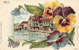 Metz * Gruss Souvenir * CPA Illustrée Illustrateur Dos 1900 - Metz